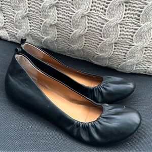 a.n.a Black Leather Flats